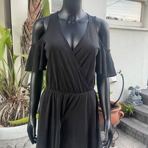 Aqua Black Romper Women’s Low Neck One Piece Jumpsuit